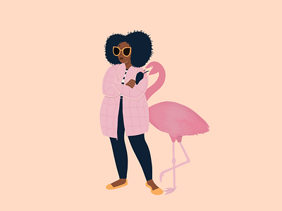 Girl and the flamingo