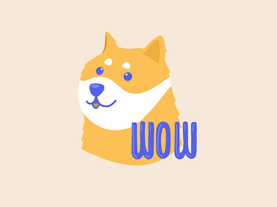 WOW 2d bitcoin crypto crypto currency crypto exchange crypto stickers crypto wallet cryptocurrency dog doge dogecoin illustration nft nfts procreate illustration simona simona krejci sticker