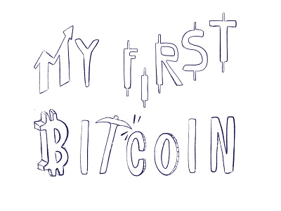 My first Bitcoin 2d bitcoin blockchain coin crypto crypto exchange cryptocurrencies editorial editorial illustration font illustration investment my first bitcoin procreate shares sketch wallet