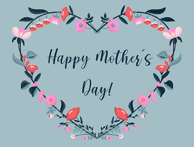 Happy Mother's Day! 2d character illustration design editorial flowers heart illustration logo love mother mothers day mum procreate procreate illustration texture ui