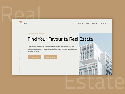 Website Landing Page - Real Estate architecture graphic design landing landing page minimal minimalism real estate ui web website
