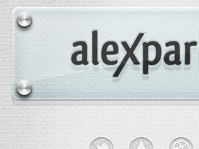 Dribbble Alexparker Page Glass brick glass logo name photoshop yum