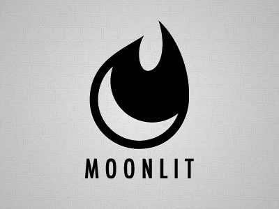 Moonlit brand icon identity light logo mark monochrome moon