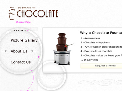 Chocolate Inner V1.0 chocolate clean empty food help layout minimal plain simple web design work in progress