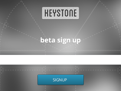 Keystone Beta Signup beta blurred background button form page signup website