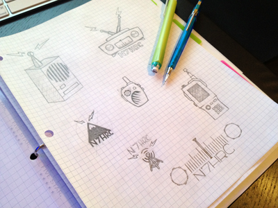 Doodly Do's sketches brainstorming drawing drawn hand ideas logo process radio sketches