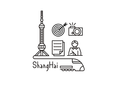 Going to Shanghai icon illustration