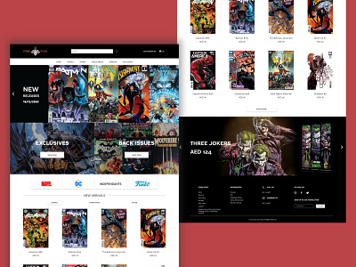 Comic book store website adobe xd comic book store comic books comics dubai ui website website concept