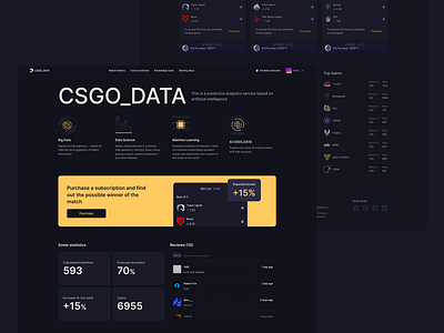 CS:GO Predictive Analytics Website Design concept gaming inspiration interface web design website