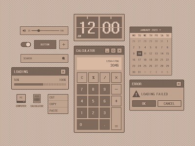 Retro UI Elements creative inspiration interface retro ui vintage