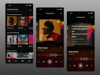 Music Player App - Mobile app design flat ui ux