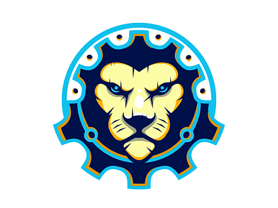 GEAR LION LOGO branding gear graphic design leo lion logo motion graphics