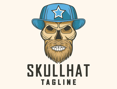 SKULL HAT branding graphic design hat head skull logo motion graphics skull