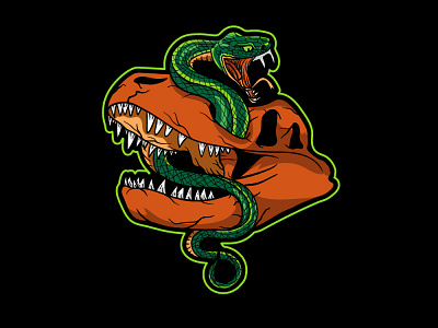 Snake Wrapped Logo prehistoric