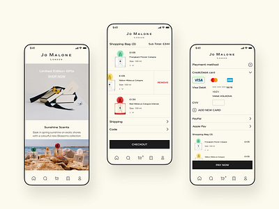 Jo Malone Redesign - Mobile Checkout Process