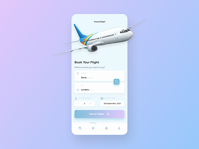Flight Search - Mobile app daily ui daily ui challenge flight flight search mobile mobile app search searching travel trip ui