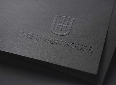 Logo for Union House Residences & Hotel brand identity branding design embossed graphic design icon logo logos matte black monogram