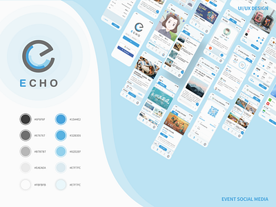Echo - Event Social Media App Design app design event illustration socialmedia ui ux