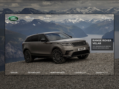 Range Rover Velar minimal webui landing page