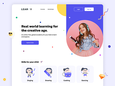 Learny Ed-Tech Website ed tech education website kids product research uidesign uxdesign visual design web design website concept