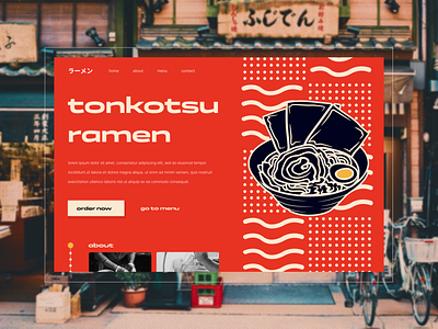 Ramen's Shop Landing Page design illustration minimal ui