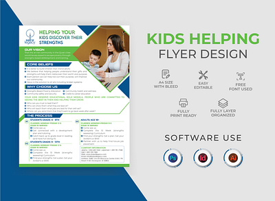 Kids helping flyer design branding business flyer corporate flyer design design event poster flyer design graphic design graphic designer illustration leaflet design logo