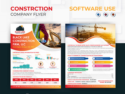 Double sided construction flyer design branding brochure brochure design business flyer corporate flyer design design event poster flyer design graphic designer illustration leaflet design logo