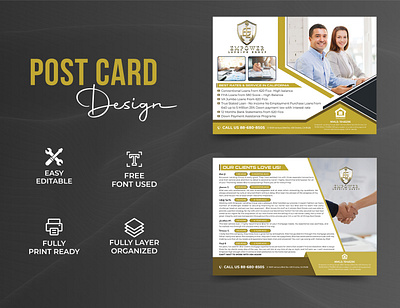 Modern postcard design branding business flyer corporate flyer design design event poster flyer design graphic designer illustration leaflet design logo postcard postcard design