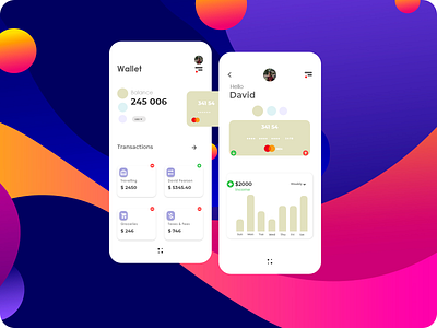 E- Wallet App UI app app design best shot branding design flat icon illustration logo minimal mobile app mobile design mobile ui mockup popular typography ui vector web