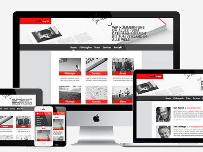 Responsive Web Design Rickli+Wyss brand design designer graphic minimalist mobile printer responsive web