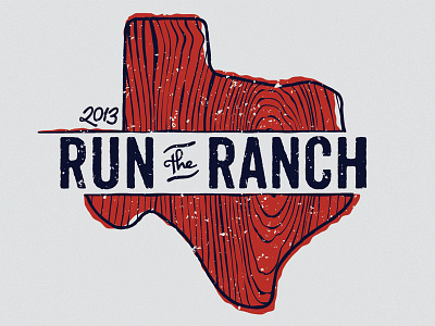 Run The Ranch Logo ranch screen print texas texture type vector wood wood grain