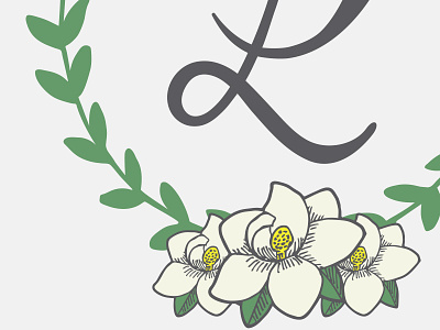 Lela & Leola Branding brand branding custom flower gardenia illustration ivy logo script type typography