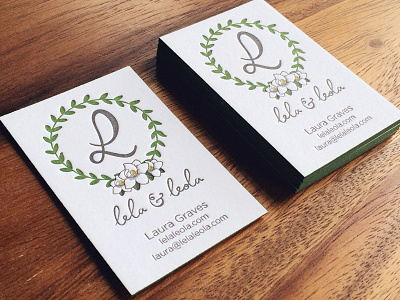 Lela & Leola Cards drawn flower gardenia ivy laurel letterpress print sketch type typography