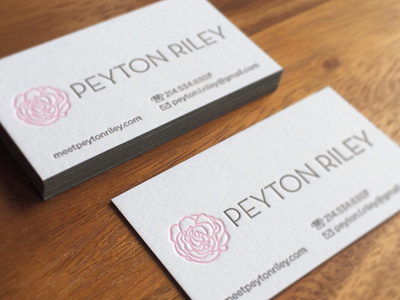 Peyton Riley Letterpress Cards brand branding business card custom flower illustration ink letterpress logo peony print stationary