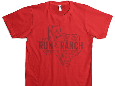 Run The Ranch Tee custom ranch red screen print t shirt texas type wood wood grain
