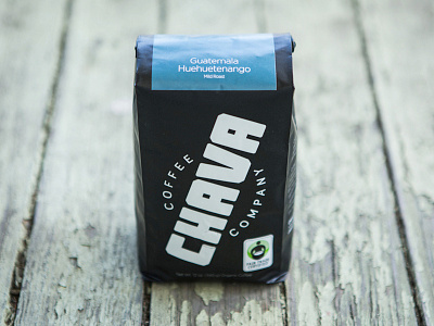 Chava Coffee Co. Bags branding coffee fair trade label logo matte black organic packaging