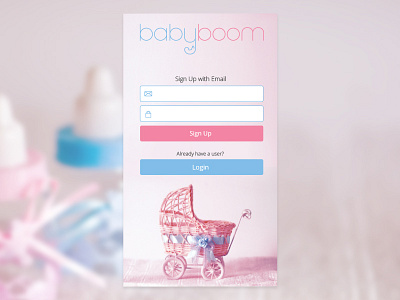 Babyboom Sign Up Screen app baby cart ecommerce gui iphone login logo mobile screen sign up