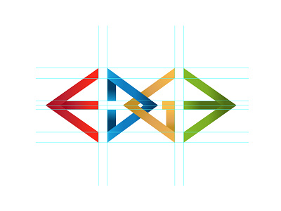 Edge Logo brand edge guide line logo multi color sharp sketch typography