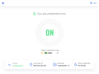 VPN Screen brazil button favorite minimalist on protection security vpn white