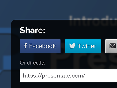 New Presentate Share Pane buttons facebook presentate share twitter