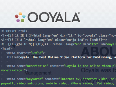 Ooyala Site Development client code css front end html ooyala webdesign webdev website