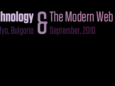 …hnology & The Modern Web design day 2010 modern web presentation purple title tungsten white