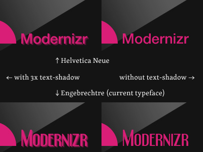 Modernizr Logo Treatments engebrechtre helvetica neue logo modernizr new type
