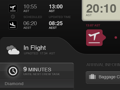 iPad Design Sprint airplane countdown data flight ipad plane status tasks time