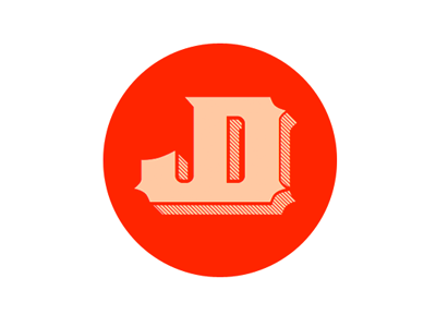 Jordan Dobson Logo Mark on White iteration jd logo mark orange red