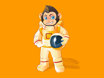 The Astronout astronout illustration monkey orange space