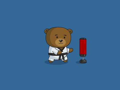 Taekwondo Bear animation bear bittypets cute gif taekwondo