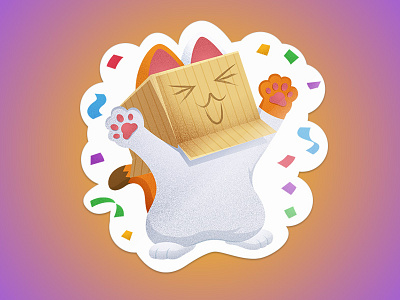 Yeeepieee!! cat congrats line mascot sticker sticker mule