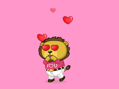 Love Struck bittypets cute lion love valentine