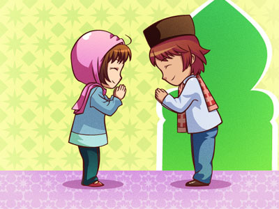 Eid Mubarak! anime eid greeting mubarak pink